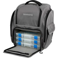 Shimano Predator Back Pack & 4 Tackle Boxen Rucksack 43x37x21cm Grey