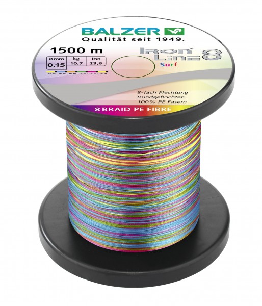 Balzer Iron Line 8 Multicolor Surf 0,15mm 10,7kg je 10m