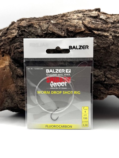 Balzer Shirasu Street Drop Shot Rig Worm 150cm Fluorocarbon Ø 0,30mm Gr. #4