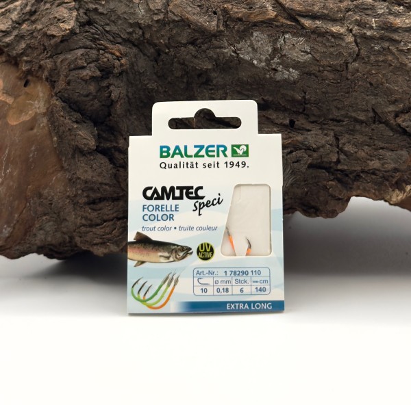 Balzer Camtec Speci Haken Forelle Farbig Vorfach 140cm Gr. 4 6 8 10 12 SALE