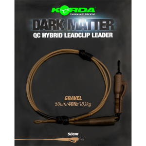 Korda Dark Matter QC Hybrid Leadclip Leader Weed Gravel Clear 40lb 18,1kg 1m