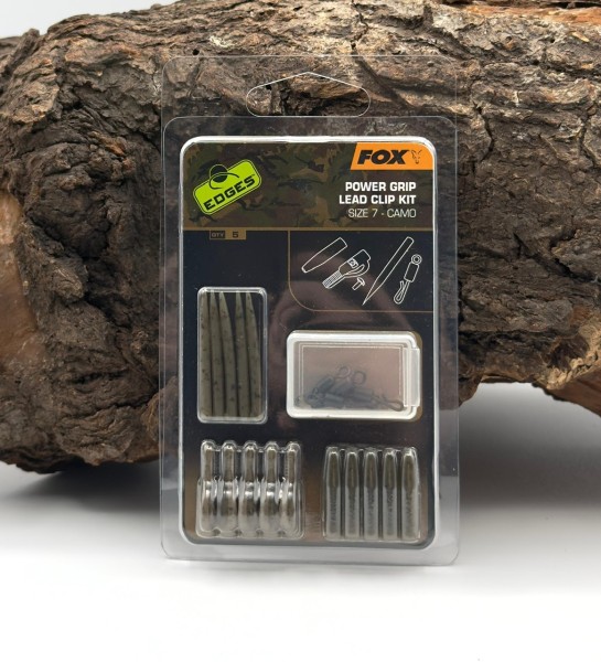 Fox Edges Camo Power Grip Lead Clip Kit Sz 7