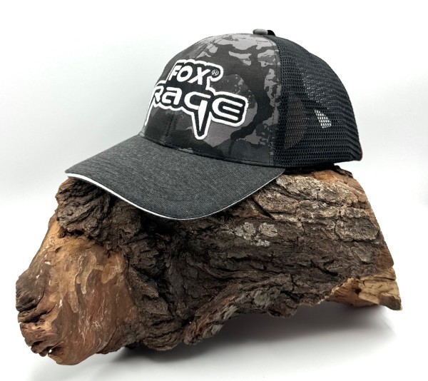 Fox Rage Embroided Camo Black Trucker Cap