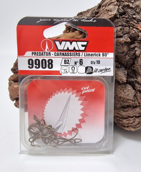 VMC 9908 Zwillingshaken Limerick 90° Gr. 1 3 4 6 8 10 Stück für Spinmad Jigspinner Spintail