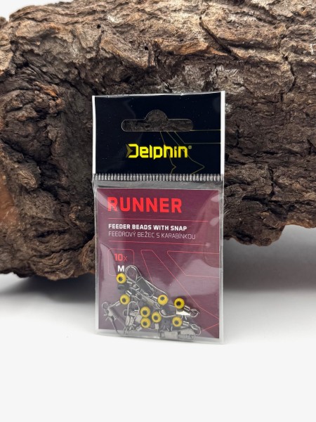Delphin RUNNER Feeder Beads wiht Snap Karabiner S M 10Stück