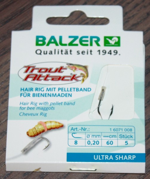 Balzer Bienenmaden Hair Rigs 60cm / 140cm Gr. 6 8 10