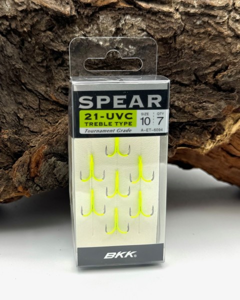 BKK Spear-21 UVC Treble Hook Drillinge Chartreuse