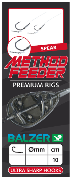 Balzer Method Feeder Haken mit Speer Gr. 4 - 14 Premium Rigs