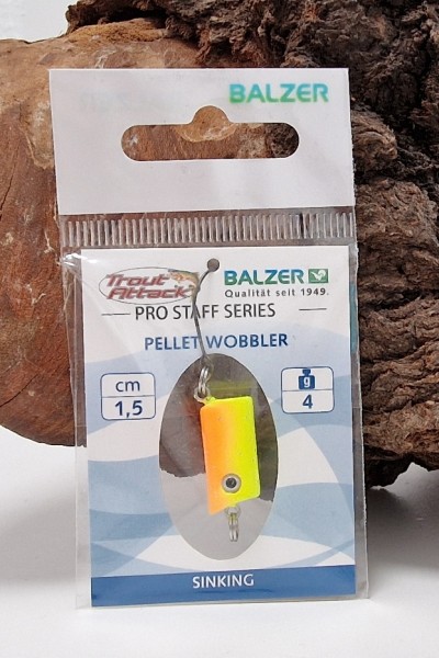 Balzer Trout Attack Pellet Wobbler 1,5cm 4g Braun Orange Gelb Chartreuse Glitter