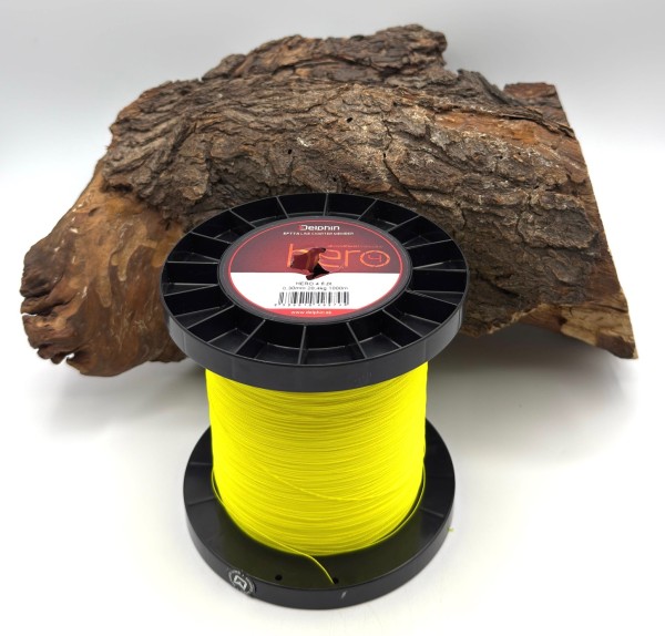 Delphin HERO 4 Fluo gelb 0,30mm 20,4kg je 10m geflochtene Schnur