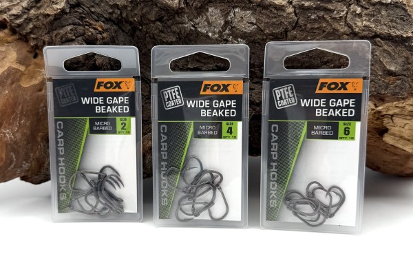 Fox Wide Gape Beaked PTFE Karpfenhaken Micro Barbed Größe 2 4 6