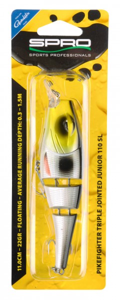 Spro Predator Pikefighter Triple Jointed UV 110 11,0cm 22g Floating 7 Farben