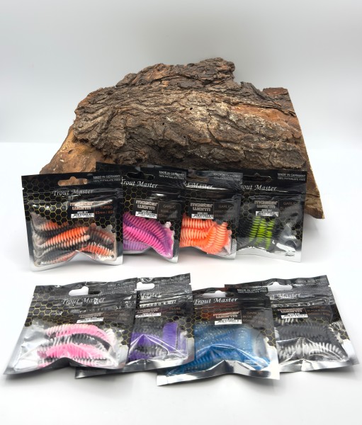 Spro Trout Master Worm 65 65mm Garlic Aroma UV viele Farben