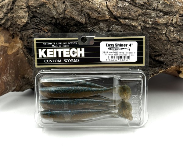 Keitech 4" Easy Shiner Blue Back Cinnamon 10cm