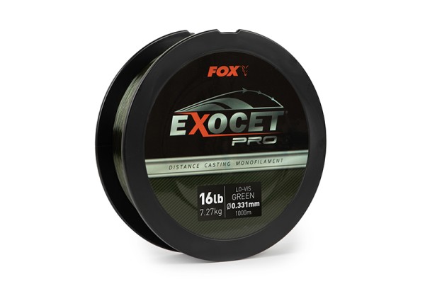 Fox Exocet Pro Lo-Vis Green Mono 16lb 18lb 20lb 23lb 1000m