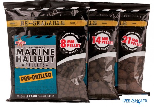Marine Halibut Pellets 21mm Pre-Drilled - 350g