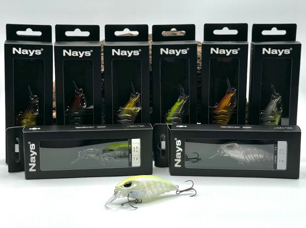 Nays CRNK 75 SR 7,5cm 19.2g Crankbait Hardbait BKK Drilling Wobbler 10 Farben