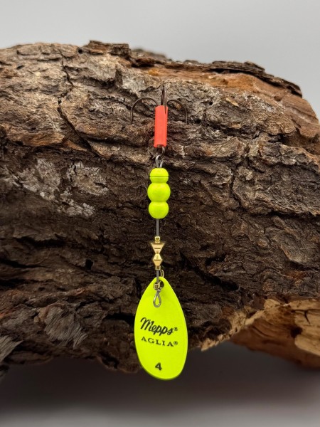 Mepps Spinner Aglia Fluo Red Tiger Weiß Orange Gelb Gr. 4 9g