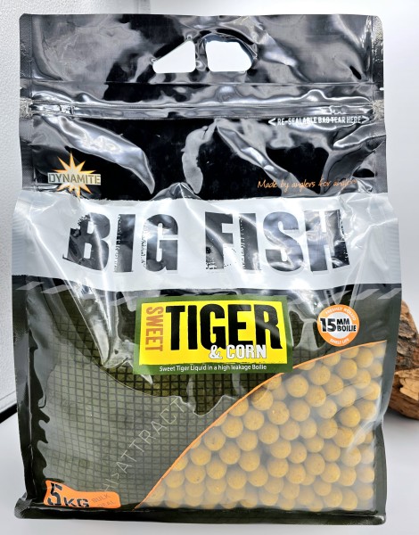 Dynamite Baits BIG FISH SWEET TIGER & CORN BOILIES 15mm 5kg
