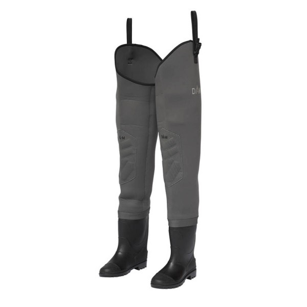 DAM Dryzone Neoprene Hip Waders 46 47 4mm Profilsohle Watstiefel ABVERKAUF