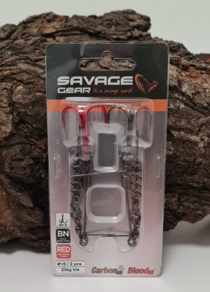Savage Gear Corkscrew Stinger 3G Red Black Nickel Gr. 1 1/0 2/0 ABVERKAUF