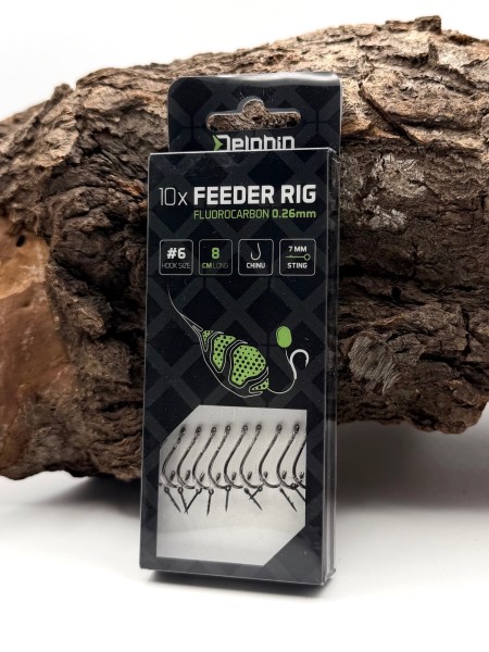 Delphin Feeder Rig Fluorocarbon Chinu mit Ködernadel Gr. 4 6 8