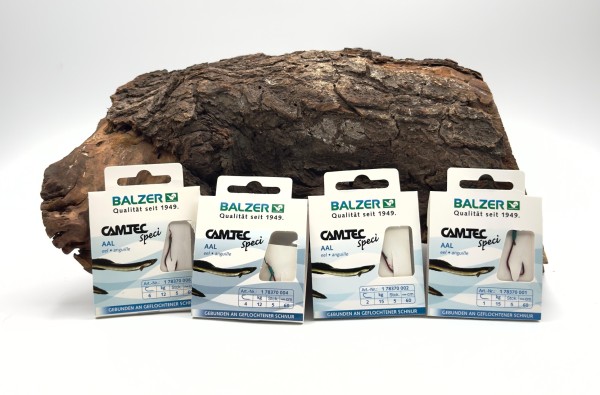 Balzer Camtec Aalhaken mit geflochtener Schnur 60cm Größe 1 2 4 6