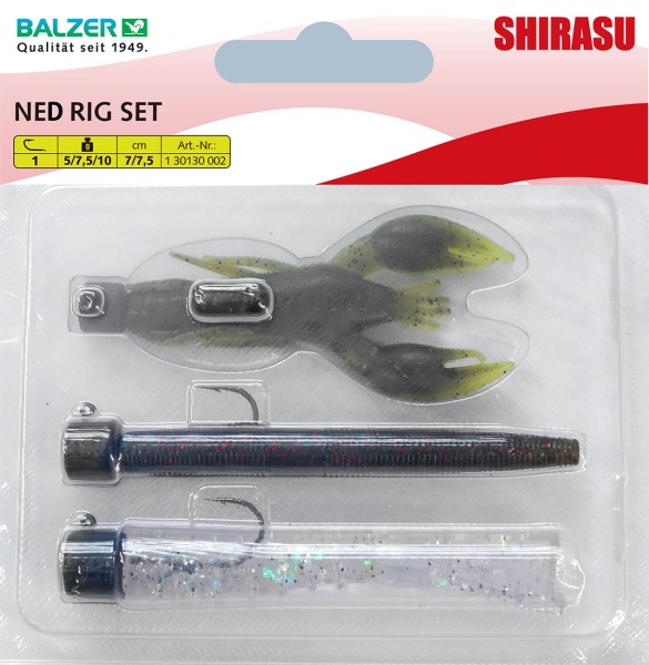 Balzer Shirasu Ned Rig Set 7,5cm 5g 7,5g 10g Gummiköder 3Stück