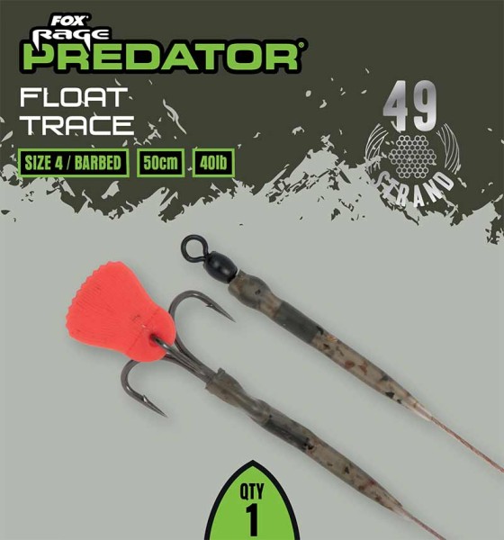 Fox Rage Predator Float Trace 52cm Size 6 und 4 Barbed - 40lb/18kg