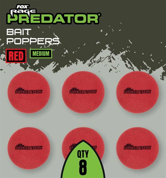 Fox Rage Predator Bait Poppers Auftriebskörper Deadbait Rot und Natural