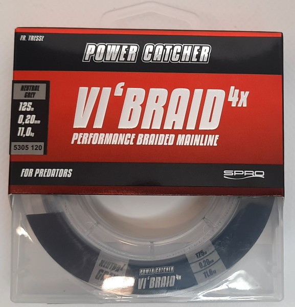 Spro Powercatcher VI´Braid geflochtene Schnur Grey 0,10mm - 0,22mm 125m ABVERKAUF