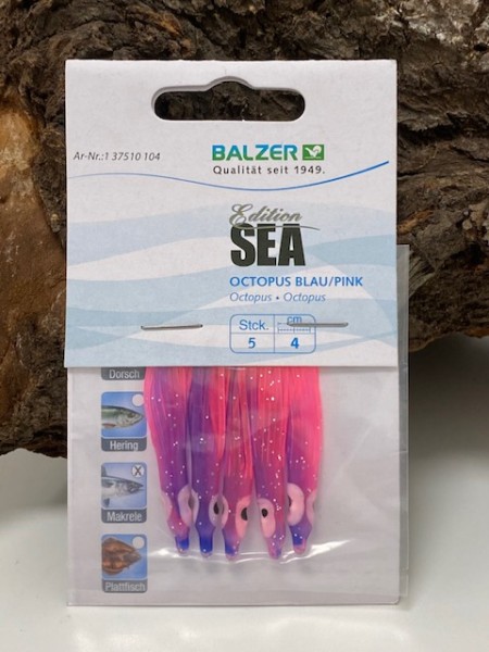 Balzer Edition Sea Pilk Octopus lose 5 Stück blau/pink 4cm ABVERKAUF