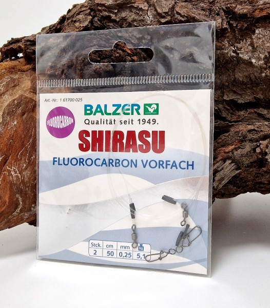 Balzer Shirasu Fluorocarbon Rig mit Snap 0,25mm 50cm 5,1kg Barsch