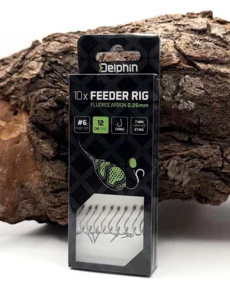 Delphin Feeder Rig Fluorocarbon Chinu mit Ködernadel Gr. 4 6 8