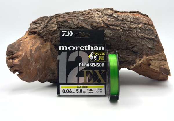DAIWA Morethan Durasensor 12 Braid EX+Si3 150m 0,06mm Geflochtene Angelschnur Lime Green