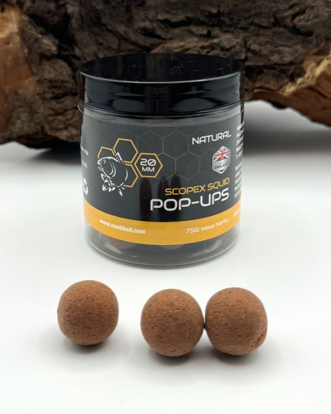 Nash Bait Pop Ups Scopex Squid Natural 12mm 15mm 20mm 75g