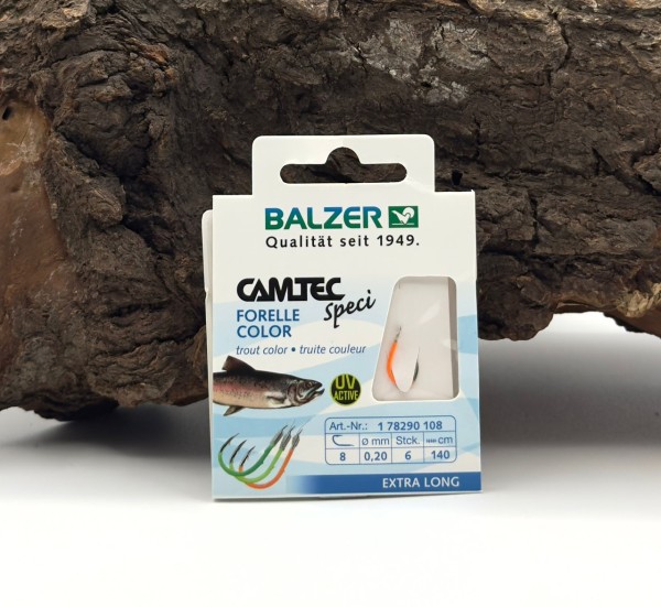 Balzer Camtec Speci Haken Forelle Farbig Vorfach 140cm Gr. 4 6 8 10 12 SALE