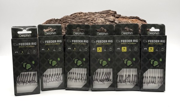 Delphin Feeder Rig Braided Line Chinu mit Ködernadel Gr. 4 6 8