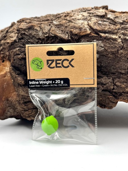 Zeck Wels Inline Weight Green 10g 15g 20g 30g 40g 60g 100g Lead free Vorfachgewichte