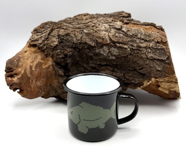 Delphin CARPO Emaillierte Tasse 350 ml mit Karpfenmotiv