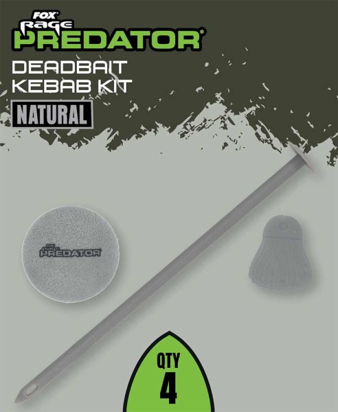 Fox Rage Predator Deadbait Kebab Kit Bait Popper Red und Natural