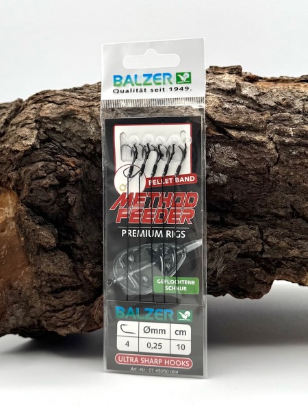 Balzer Method Feeder Premium Rig mit Pelletband 10cm Gr. 4 6 8 10 12