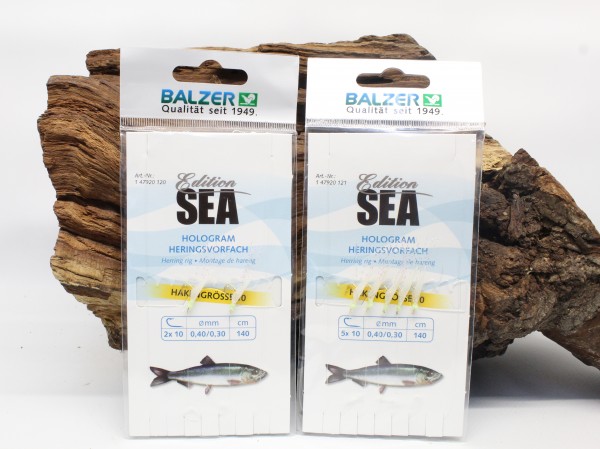 Balzer Edition Sea Hering Fluo Heringssystem Holo 140cm 0,40/0,30mm 2 x #10 oder 5 x #10