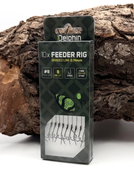 Delphin Feeder Rig Braided Line Chinu mit Ködernadel Gr. 4 6 8