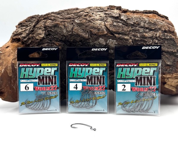 Decoy Hyper Mini Worm27 Gr. 2 4 6 Offsethaken Made in Japan