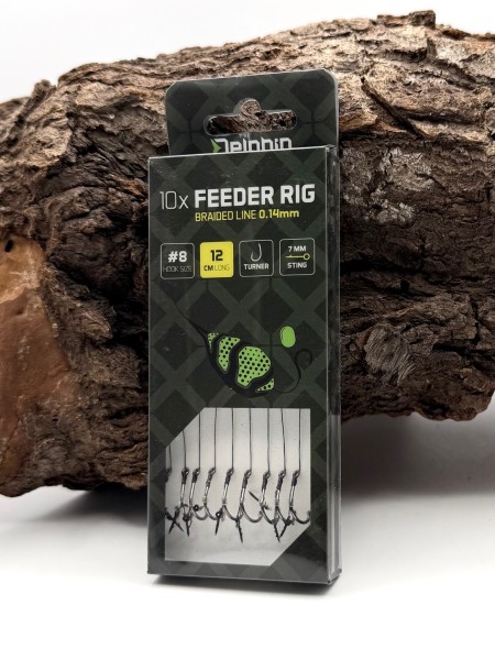 Delphin Feeder Rig Braided Line Turner mit Ködernadel Gr. 4 6 8