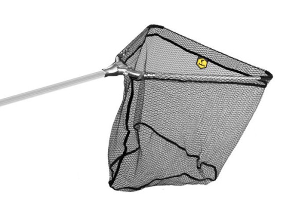 Delphin Kescher - Metallmitte, Gummi Netz / 2 Teile 60x60/170cm Sandy