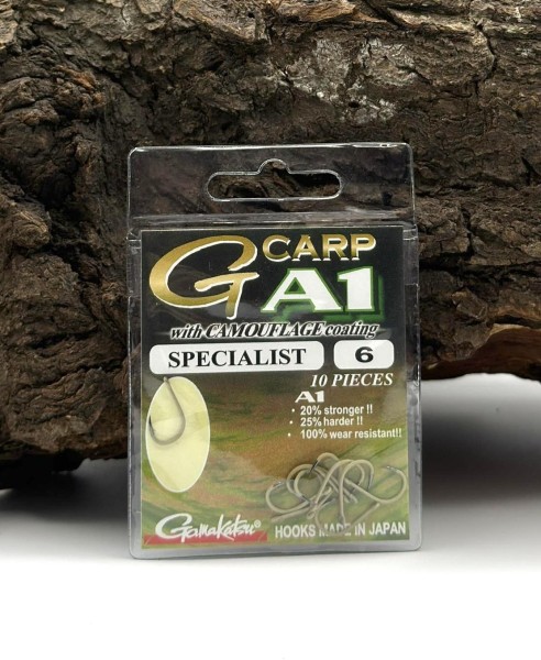 Gamakatsu A1 G-Carp Specialist Hooks Camouflage Sand Gr. 2 4 6 8