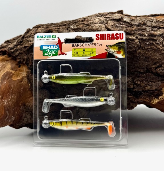 Balzer Shirasu Shad 2Go Barsch Set 3 Farben 5g 7,5cm