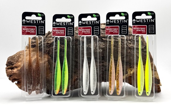Westin ShadTeez Pintail 11cm 3,5g 6 Farben 2 Stück Trailer Gummiköder